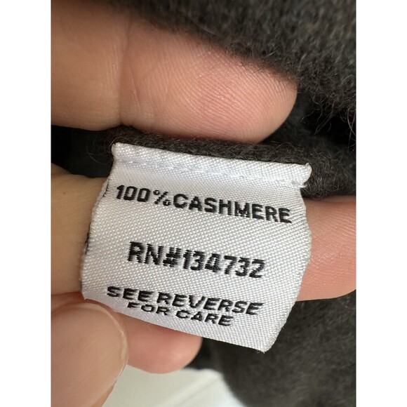 Knyt & Lynk 100% Cashmere Women’s Medium Sweater Tan Grey V Neck - Picture 3 of 9